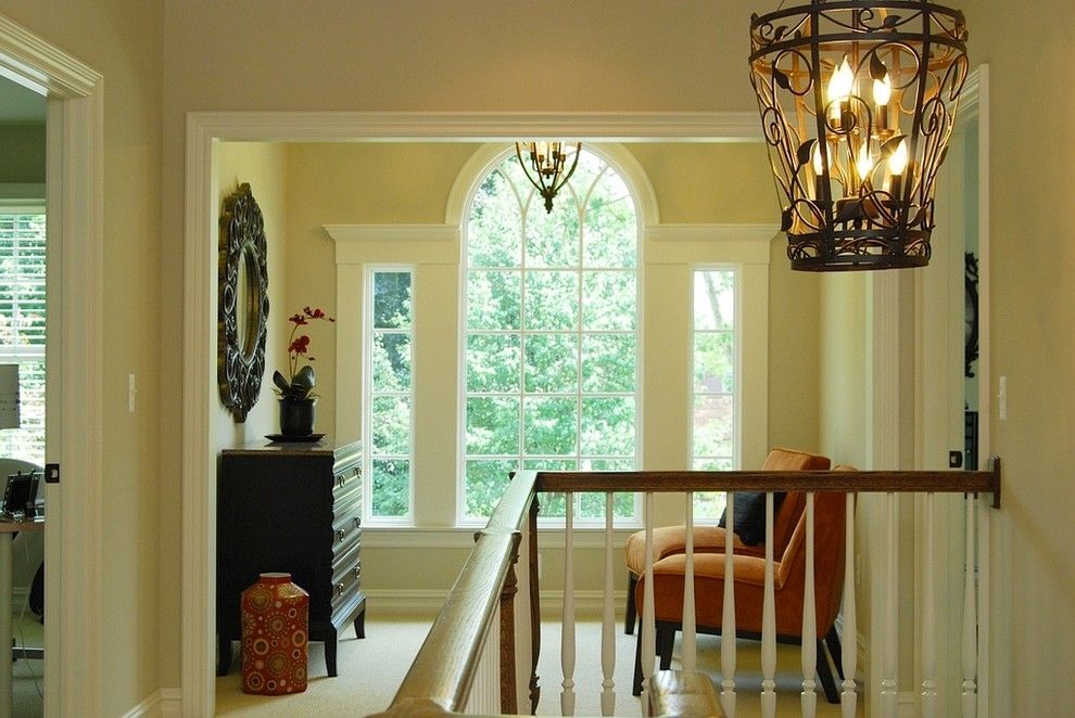 Palladian Window for a Traditional Staircase with a Chest of Drawers and Suffield   Birmingham, Mi by Studio Tanya Interior Design