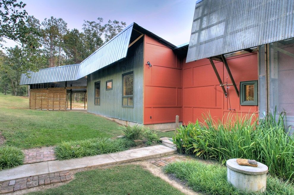 Pallet Shed for a Industrial Exterior with a Geometry and Exterior, Rear by Beard + Riser Architects