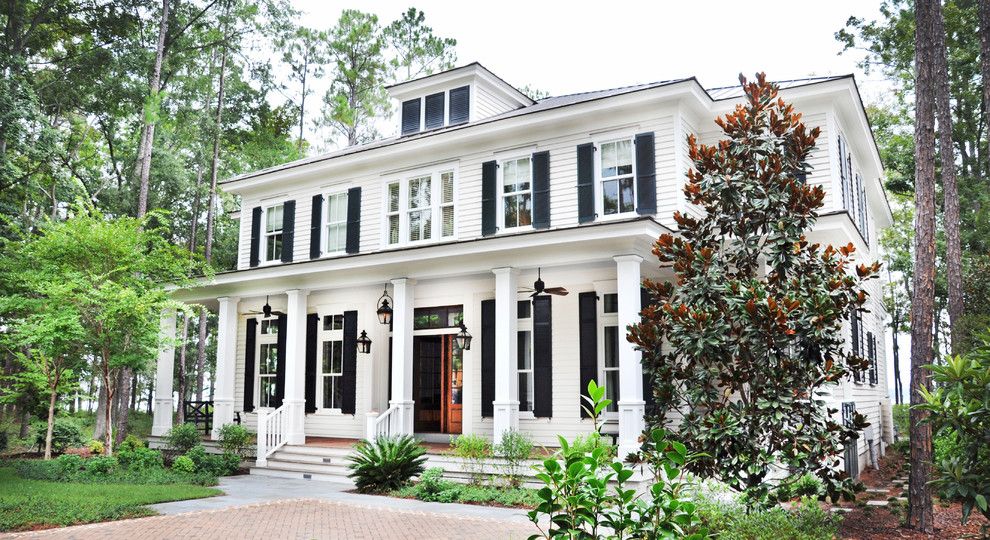 Palmetto Exterminators for a Traditional Exterior with a Black Shutters and May River Custom Home by Hansen Architects, P.c.