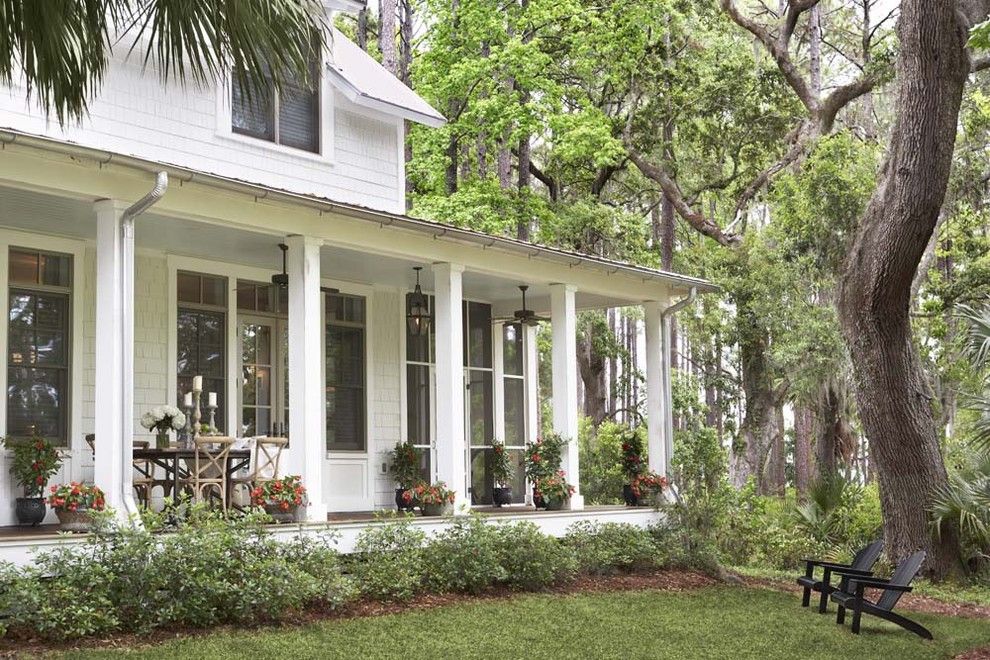 Palmetto Exterminators for a Traditional Porch with a Wrap Around Porch and Palmetto Bluff   Private Residence by Linda Mcdougald Design | Postcard From Paris Home