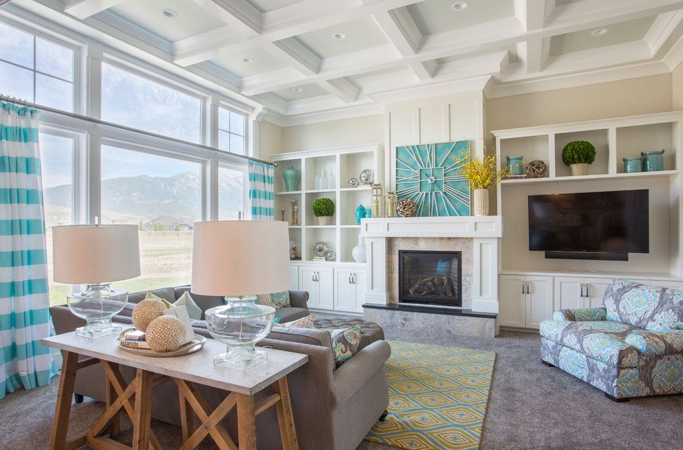 Parade of Homes Mn for a Transitional Family Room with a Gray Carpet and 2014 Parade Home   Lehi by Joe Carrick Design   Custom Home Design