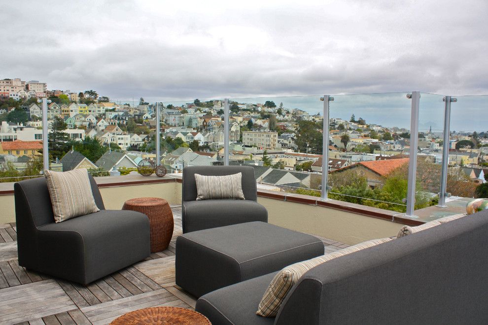 Peaceful Valley Furniture for a Contemporary Deck with a Outdoor Cushions and Rooftop Patio by Shannon Malone