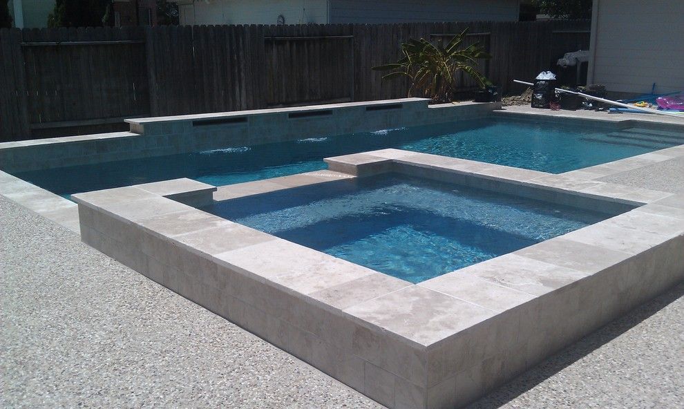 Pebble Sheen for a Contemporary Pool with a Contemporary and Pebble Sheen by Ocean Blue Pools