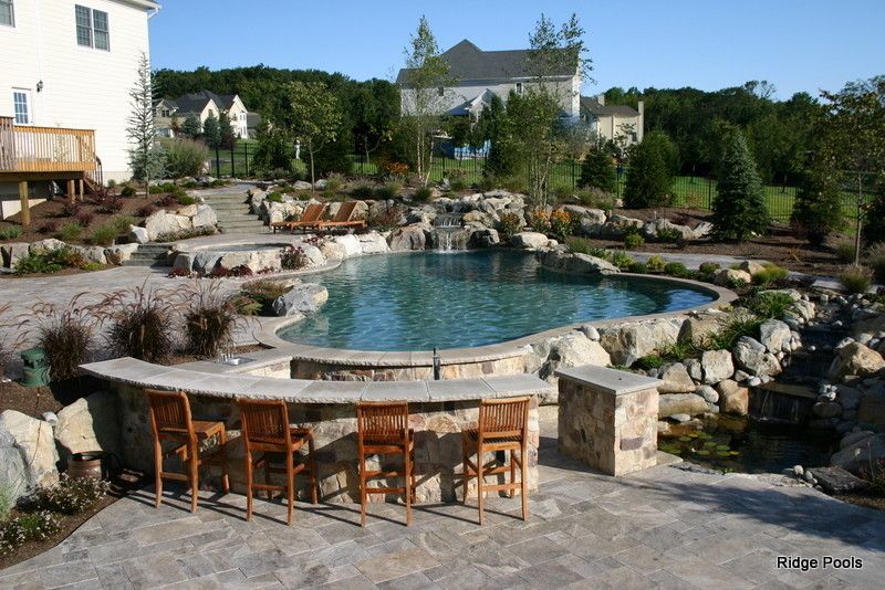 Pebble Tec for a Mediterranean Pool with a Pool and Ridge Pools Idea Book by Ridge Pools