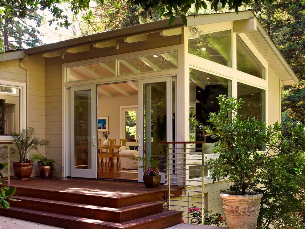 Pella Windows and Doors for a Traditional Exterior with a Potted Plant and Mill Valley Contemporary by Andrew Feldon