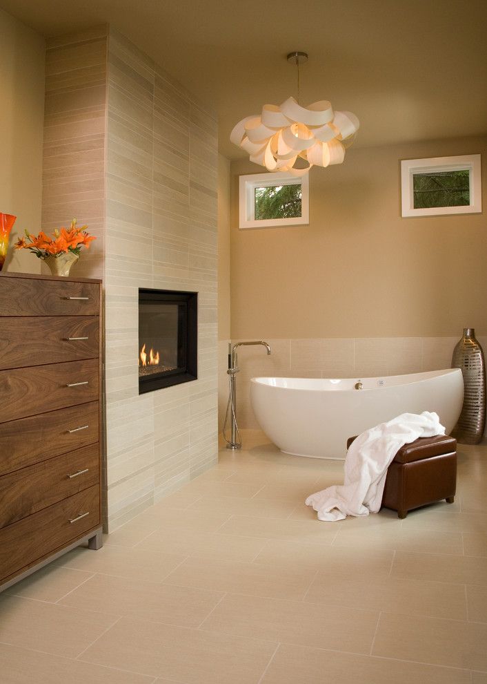 Pental for a Contemporary Bathroom with a Ceiling Light and Master Retreat Remodel by Hill Custom Homes