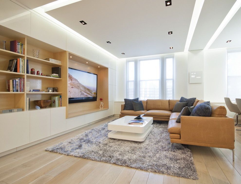 Peoples United Bank for a Modern Living Room with a Built in Shelves and Upper West Side Combo by Studiolab, Llc