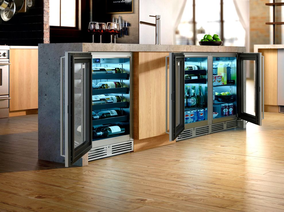 Perlick for a  Spaces with a Shallow Depth Wine Reserve and Downtown Industrial Loft Kitchen by Perlick