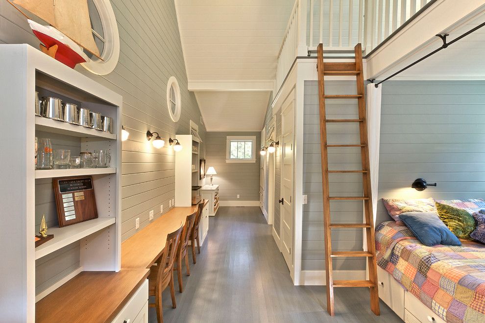 Philip Johnson Glass House for a Beach Style Bedroom with a Desk and Dune View by Mac Custom Homes