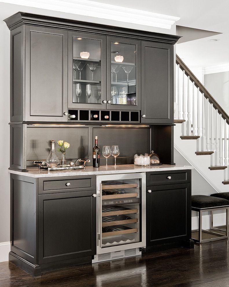 Philip Johnson Glass House for a Traditional Kitchen with a White Wood and Needham Bar by Venegas and Company