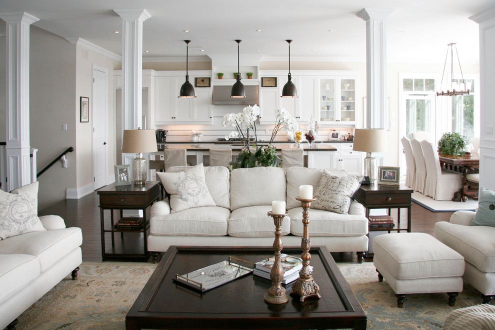 Philip Johnson Glass House for a Traditional Living Room with a Dining Room and Barrie Residence by Staples Design Group