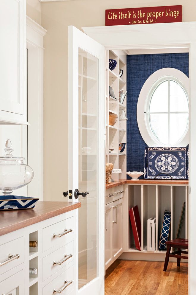 Phillip Jeffries for a Beach Style Kitchen with a Blue Accents and Cape Cod Summer Home by Welch Company Home + Design