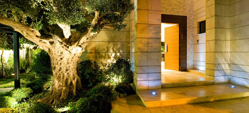 Phormium for a Contemporary Entry with a Outdoor Lighting and Ethan Carmel Architects by Yaniv Schwartz   Photographer