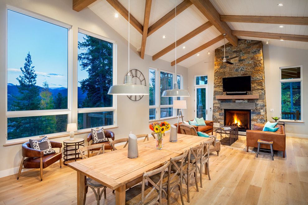 Pinnacle Homes for a Rustic Dining Room with a Mountain Views and 112 Windwood Circle by Pinnacle Mountain Homes