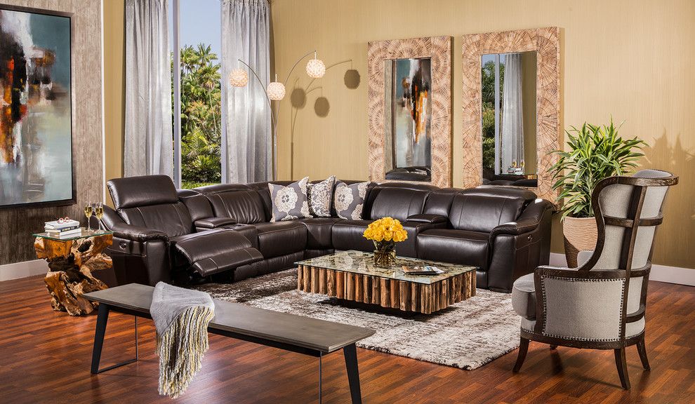 Platte Furniture for a Modern Living Room with a Accent Chair and Davis Espresso by El Dorado Furniture