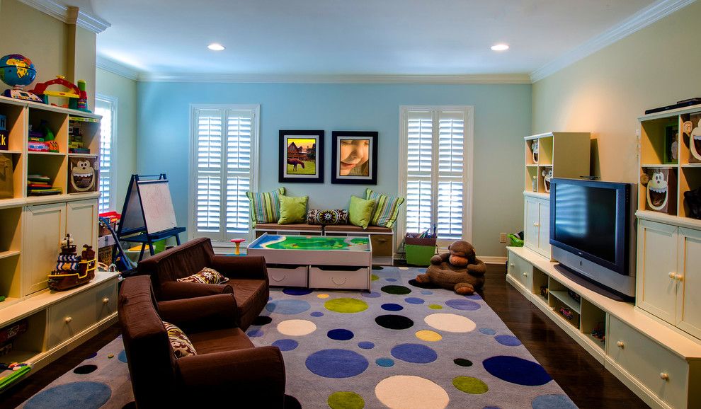 Playrooms for a Traditional Kids with a Yellow Wall and Culbreath Isles Georgian Revival; Addition by Sunset Properties of Tampa Bay