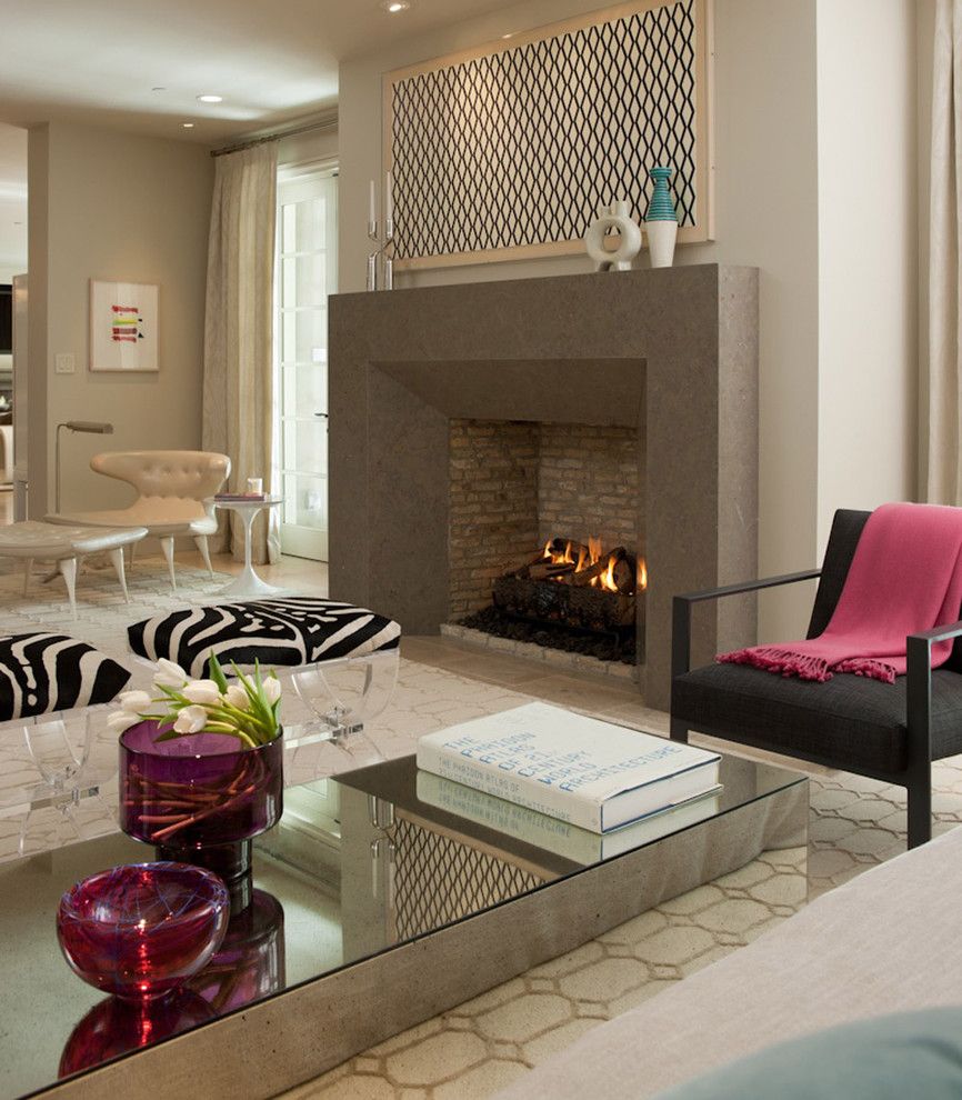 Plexi Craft for a Contemporary Living Room with a Contemporary and Sleek Fireplace Design by California Home + Design