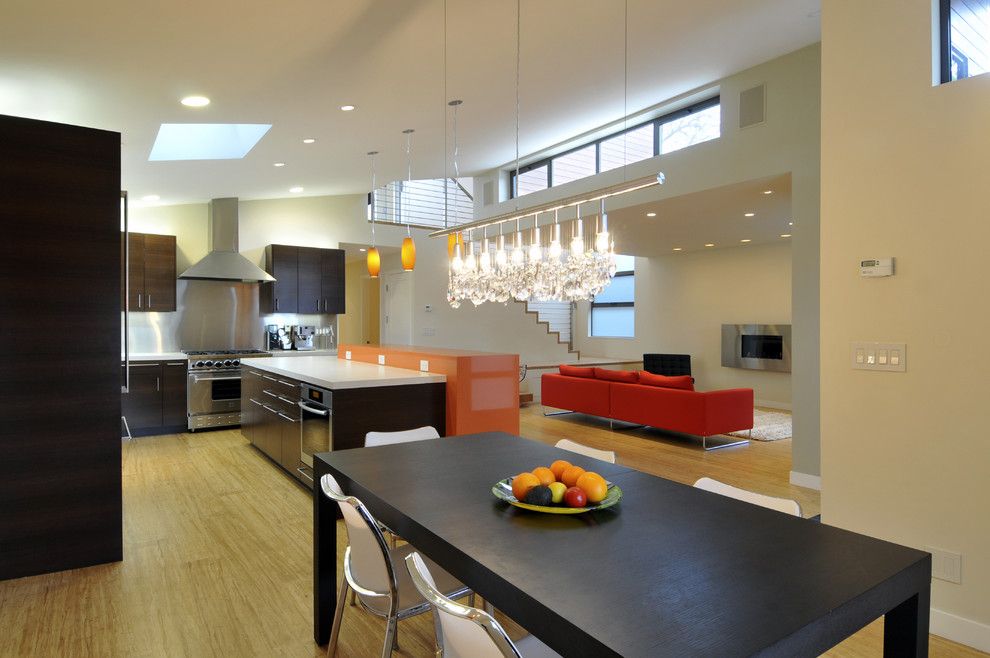 Plyboo for a Contemporary Dining Room with a Range Hood and Pope Residence by Ana Williamson Architect