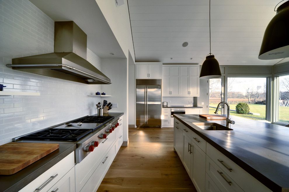 Polished Concrete Countertops For A Farmhouse Kitchen With A Jm