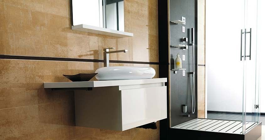 Porcelanosa for a Contemporary Bathroom with a Porcelanosa Sinks and Contemporary Bathroom by Cheaperfloors.com