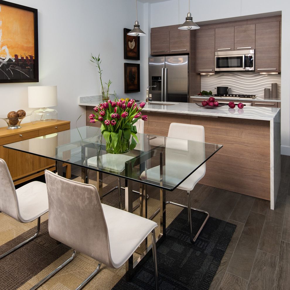 Porcelanosa for a Contemporary Kitchen with a Waterfall Counter and Stephen Clark Residence   Washington, Dc by Porcelanosa