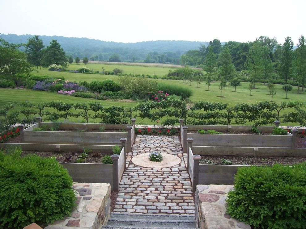 Potager Garden for a Traditional Landscape with a Lawn and Vegetable Gardens by Dear Garden Associates, Inc.
