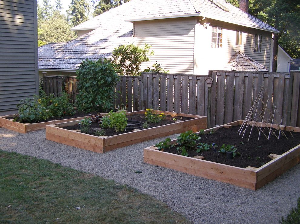 Potager Garden for a Traditional Landscape with a Vegetable Garden and Garden Shots by Apogee Landscapes Llc