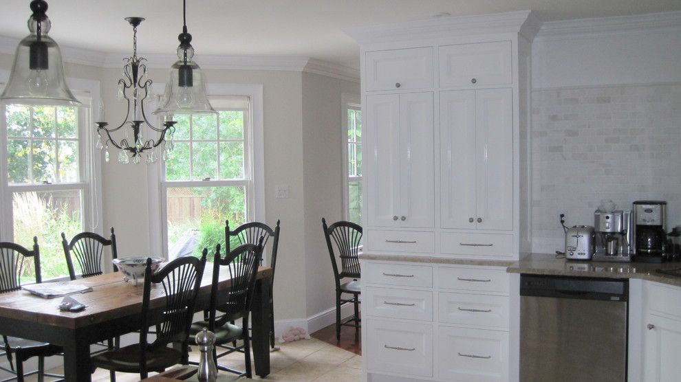 Pottery Barn Knock Off for a Traditional Kitchen with a Bay Window and Shannon Cabinetry by Shannon Cabinetry