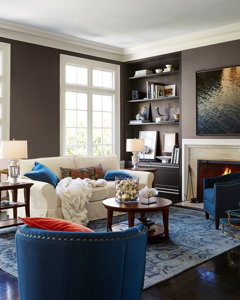 Pottery Barn Living Room for a Contemporary Living Room with a Blue Pillows and Pottery Barn by Pottery Barn