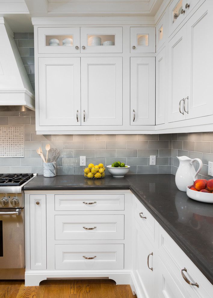 Pratt and Larson for a Traditional Kitchen with a Yellow Kitchen Island and South Pasadena Craftsman by Robert Frank Design