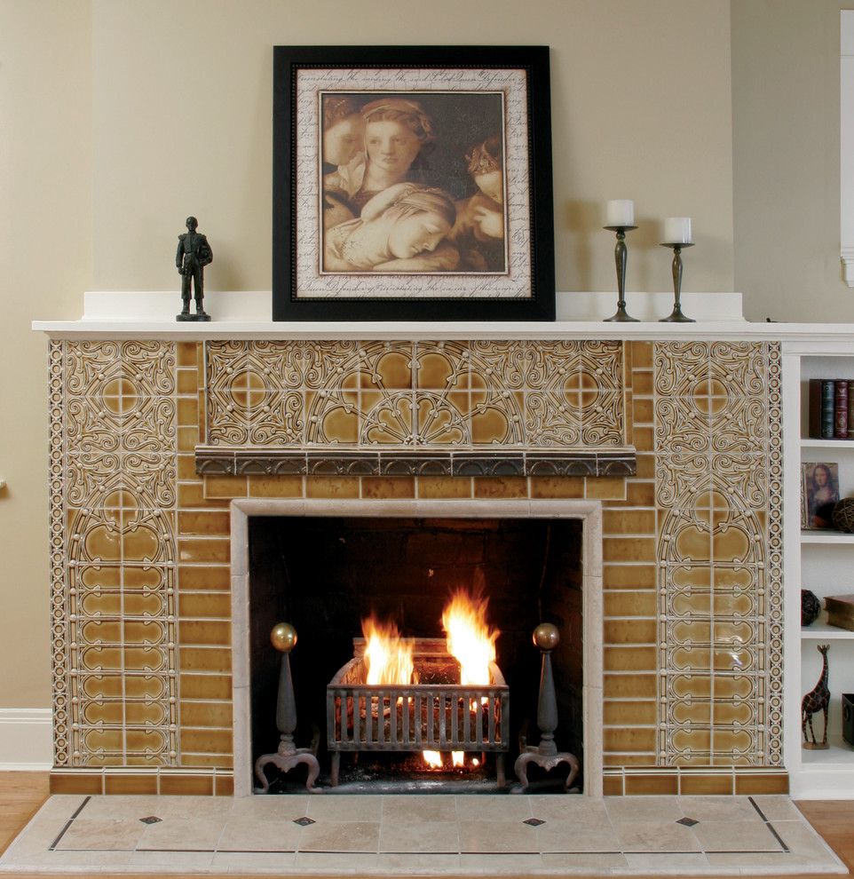 Pratt and Larson for a Traditional Spaces with a or and Fireplace Ideas by Pratt and Larson Ceramics