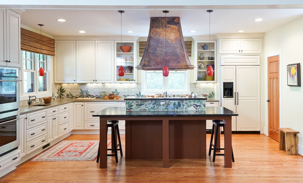 Precision Countertops for a Traditional Kitchen with a Custom Cabinetry and Grandfather Mountain Luxury Home by Morehouse Interiors