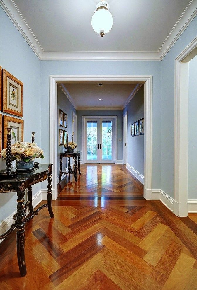 Pro Source Flooring for a Traditional Hall with a Console Table and Hall Pass by Tuthill Architecture