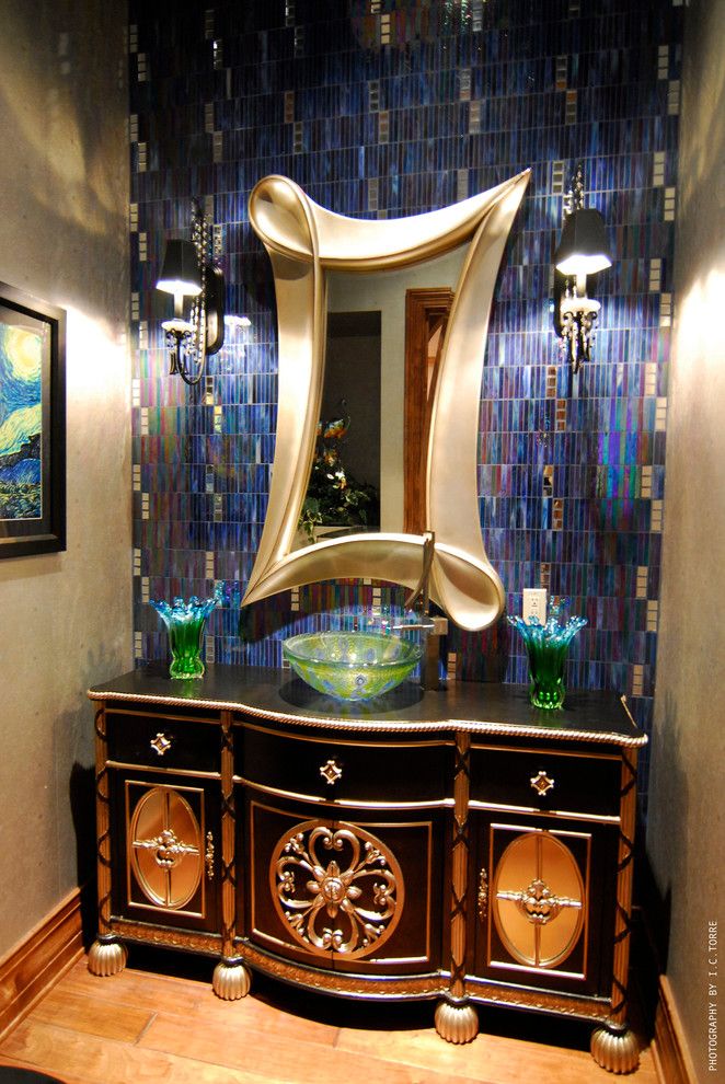 Prosource Orlando for a Mediterranean Powder Room with a Mediterranean and Chateau D'usse (By: Hillcrest Homes) by Mjs Inc. Custom Home Designs