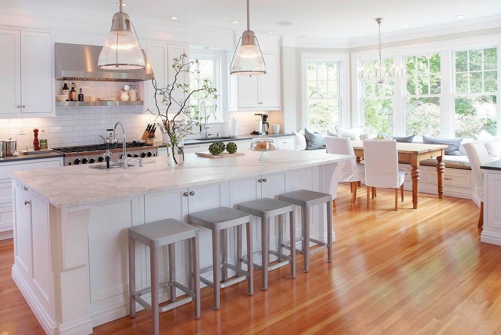 Puritan Furniture for a Traditional Kitchen with a Window Seat and Classical Kitchen by Pickell Architecture