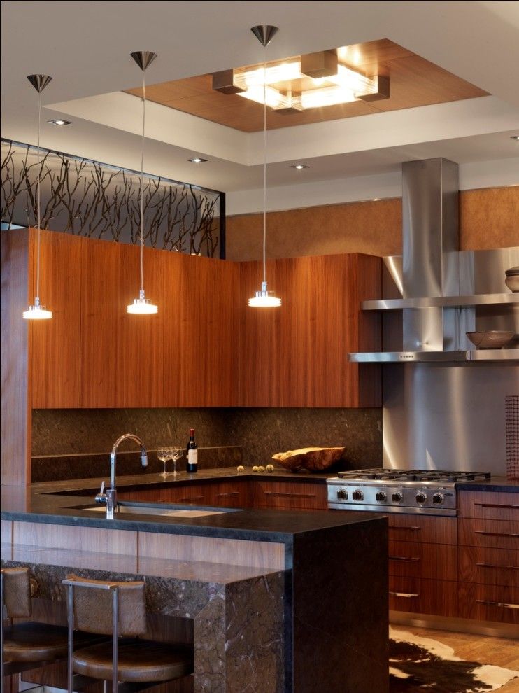 Quaker Windows for a Contemporary Kitchen with a Recessed Lighting and Quaker Bluff Residence by Birdseye Design