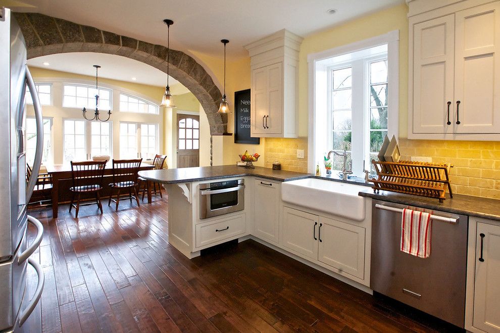 Quaker Windows for a Traditional Kitchen with a Yellow and Wagner Residence  Rosemont, Pa by Abk Today