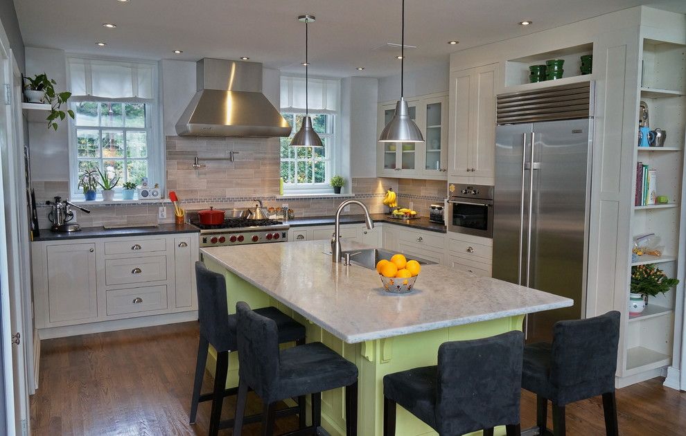 Quartzite vs Granite for a Traditional Kitchen with a White Drawers and Bala Cynwyd Pa Kitchen by Main Line Kitchen Design