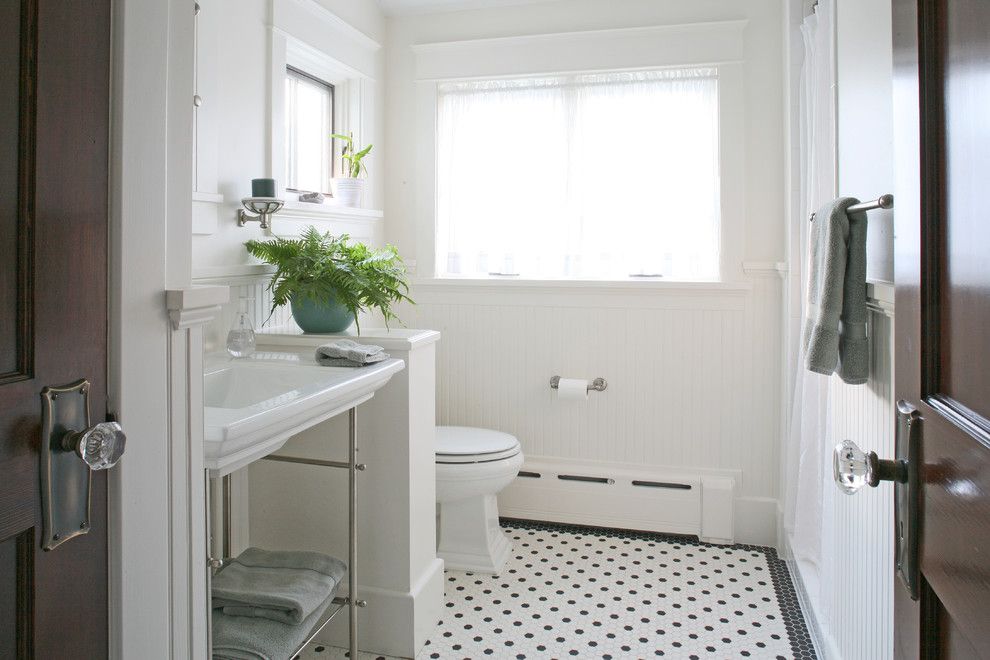 Radiant Plumbing for a Craftsman Bathroom with a 1930 and a House in a Garden by Brennan + Company Architects