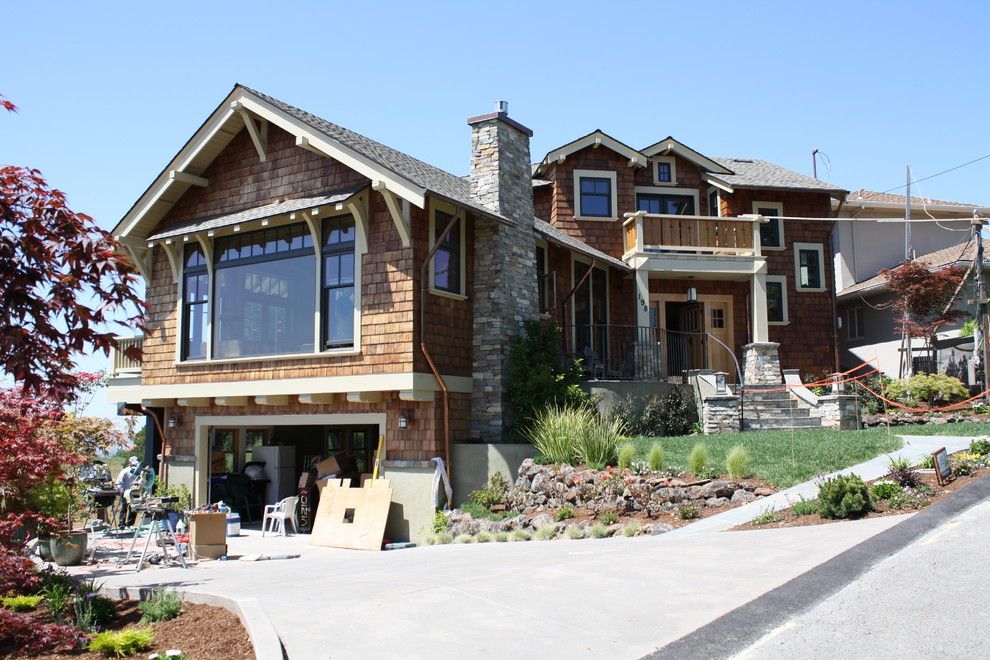 Rapport Furniture for a Craftsman Exterior with a Piedmont Ca and New Shingle Home, Piedmont, Ca by Kelly and Abramson Architecture