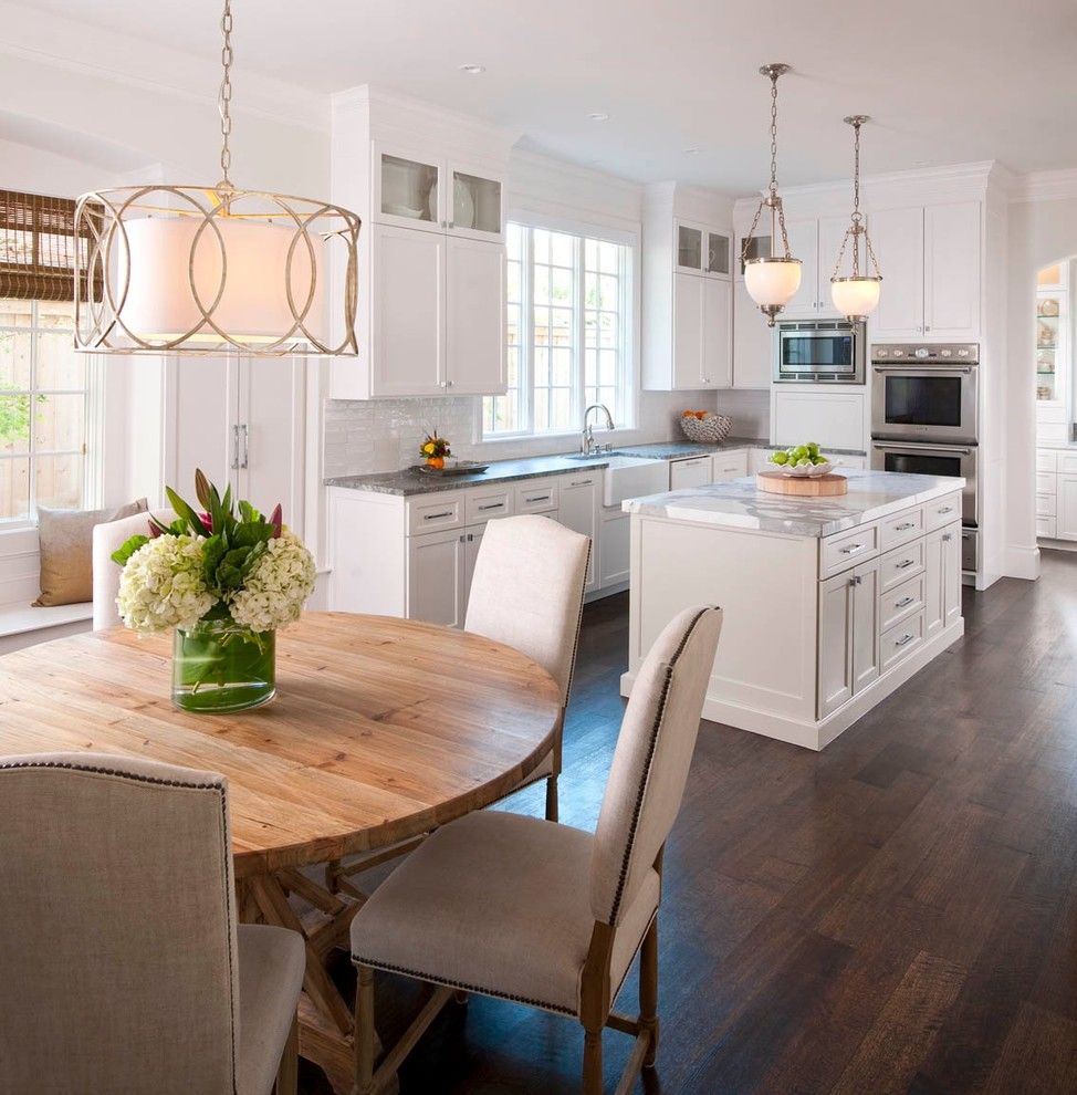 Recessed Lighting Layout for a Traditional Kitchen with a Oak Floors and Up05 by Ellen Grasso & Sons, Llc