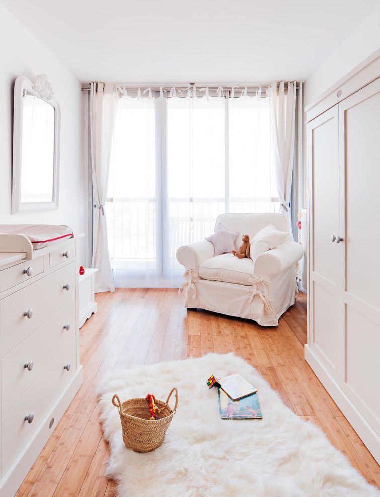 Redi Floors for a Farmhouse Nursery with a Commode Blanche and Chambre De Bébé Toute Blanche by Marion Alberge Décoration