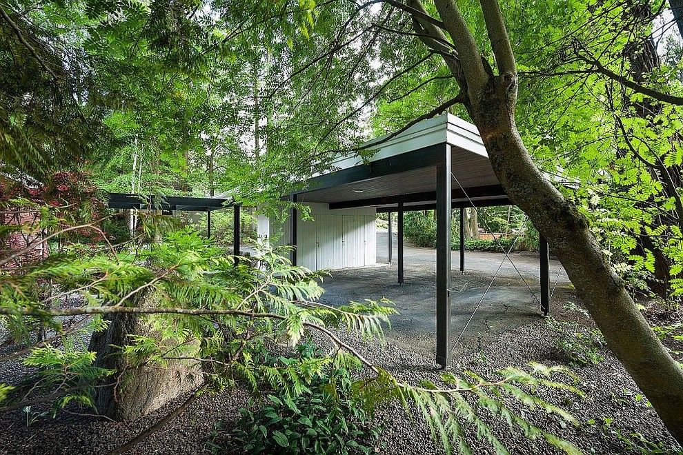 Reeds Ferry Sheds for a Modern Garage with a Mid Century and Spokane Midcentury   Mary Jean & Joel E. Ferris, Ii House by Spokanemidcentury