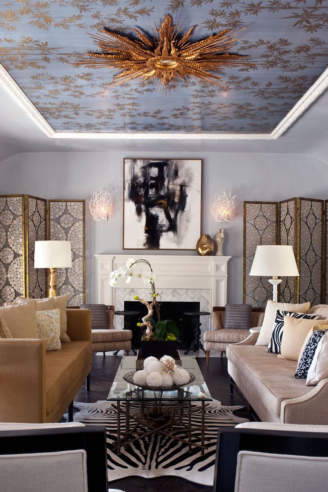 Regency Fireplaces for a Transitional Living Room with a Decorative Pillows and Hollywood Residence by Elizabeth Gordon