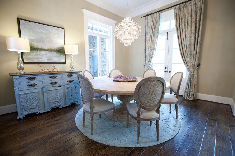 Ren Wil for a Shabby Chic Style Dining Room with a Chandelier and Tholen House by Maison Market