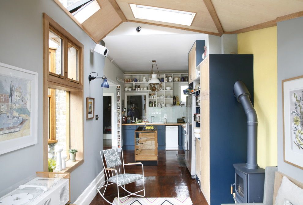 Reupholstered for a Eclectic Kitchen with a Kitchen Storage and Victorian House S. East London by Alison Hammond Photography