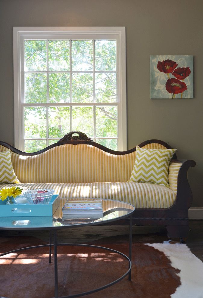 Reupholstered for a Traditional Living Room with a Glass and Dallas, Tx: Ross & Megan Brown by Sarah Greenman