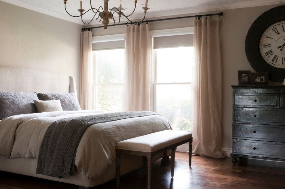 Revere Pewter Benjamin Moore for a Transitional Bedroom with a Beige Drapes and My Houzz: Gurfinkel by Angela Flournoy