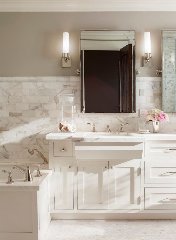 Revere Pewter Paint for a Traditional Bathroom with a White and Palo Alto Traditional by Scavullodesign Interiors