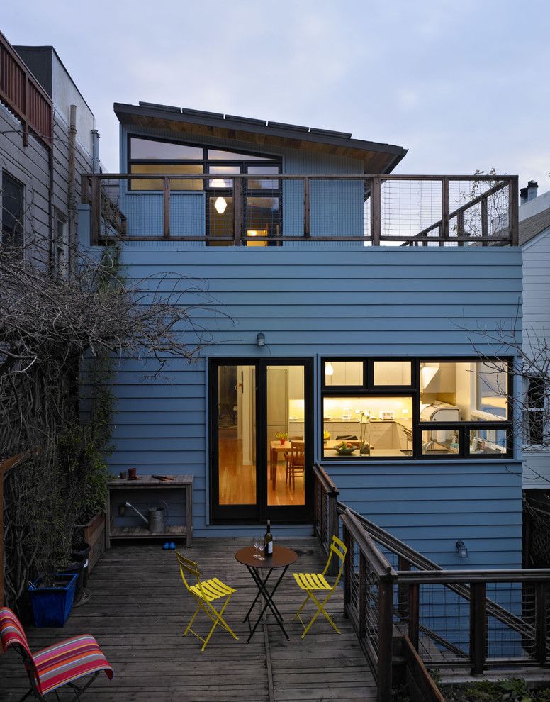 Rolly Chair for a Contemporary Deck with a Renovation and 18th by Chr Dauer Architects